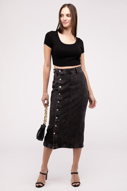 Midi Denim Skirt