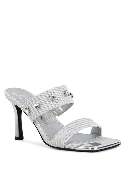 Queen Diamante Embellished Glitter Sandals