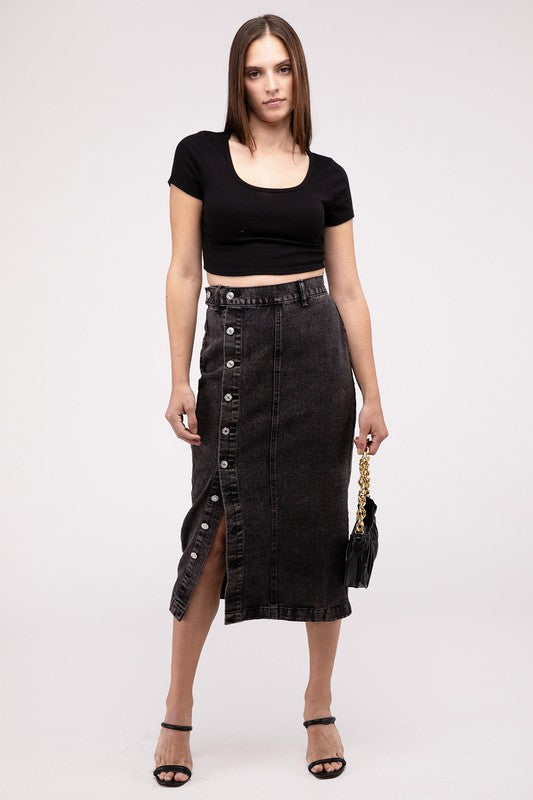 Midi Denim Skirt