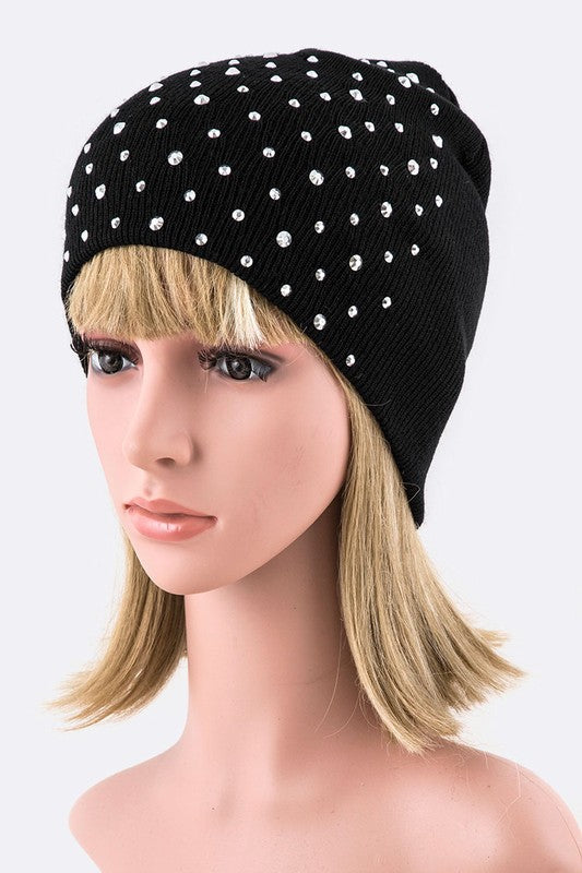 Rhinestone Studs Iconic Beanie