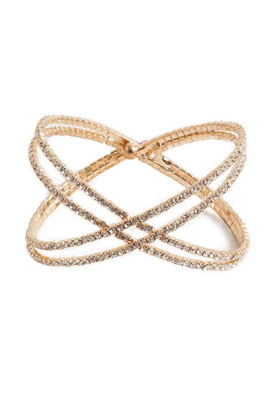 CRISSCROSS RHINESTONE BRACELET