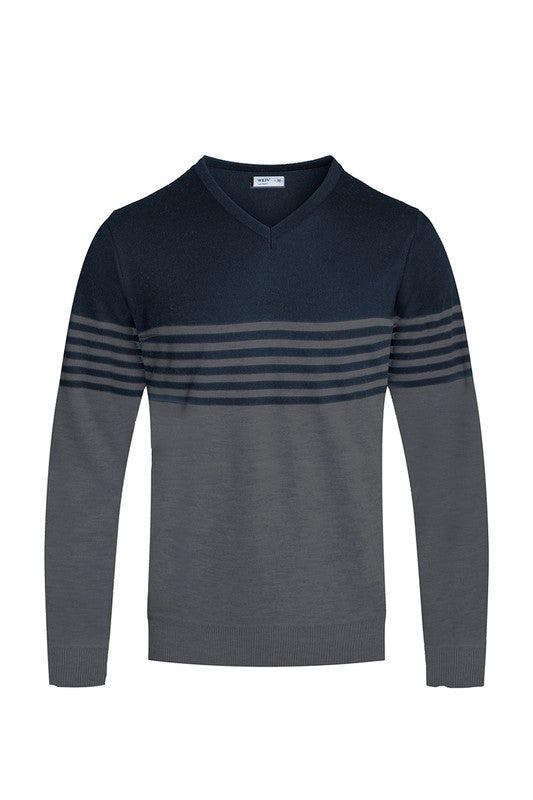 Men's Knit V-Neck Pullover Sweater