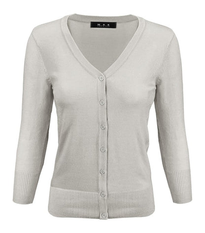 V-Neck Button Down Knit Plus Size Cardigan Sweater