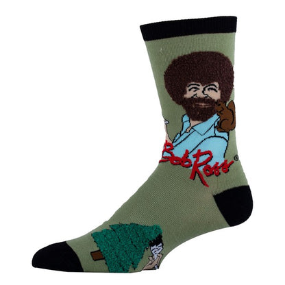 Painting Bob Ross - Men's Cotton Crew Funny Socks