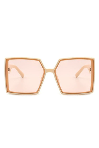 Square Flat Top Large Oversize Fashion Sunglasses