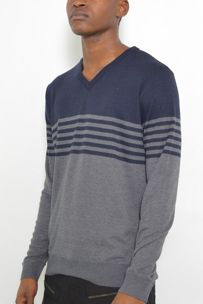 Men's Knit V-Neck Pullover Sweater