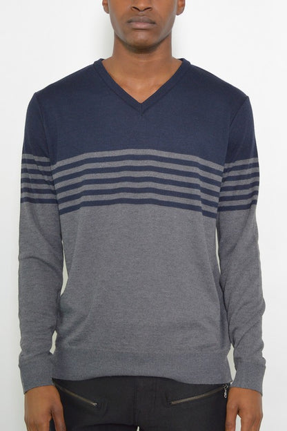 Men's Knit V-Neck Pullover Sweater