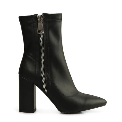 VALERIA POINTED TOE HIGH ANKLE BOOTS