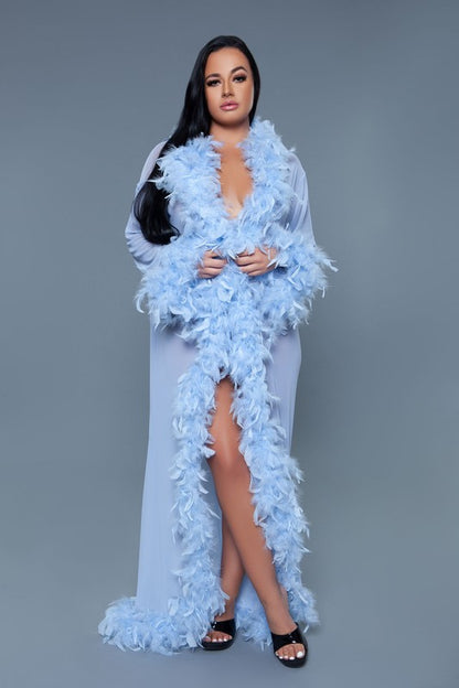 Glamour Boa Feather Trim Robe Sexy