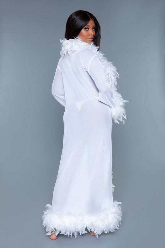 Glamour Boa Feather Trim Robe Sexy