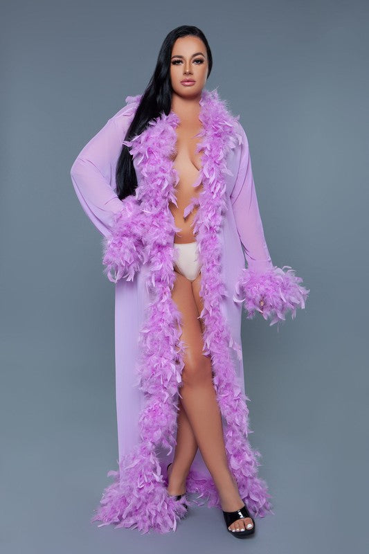 Glamour Boa Feather Trim Robe Sexy