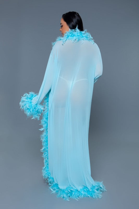 Glamour Boa Feather Trim Robe Sexy