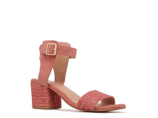 RAYNA BLUSH BRAIDED JUTE STRAP AND SUEDE SANDAL