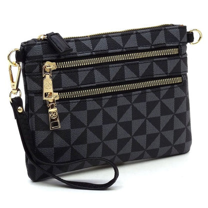 Monogram Multi Zip Clutch Crossbody Bag Wristlet