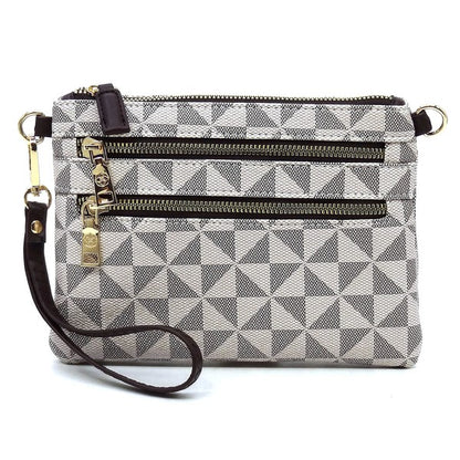 Monogram Multi Zip Clutch Crossbody Bag Wristlet