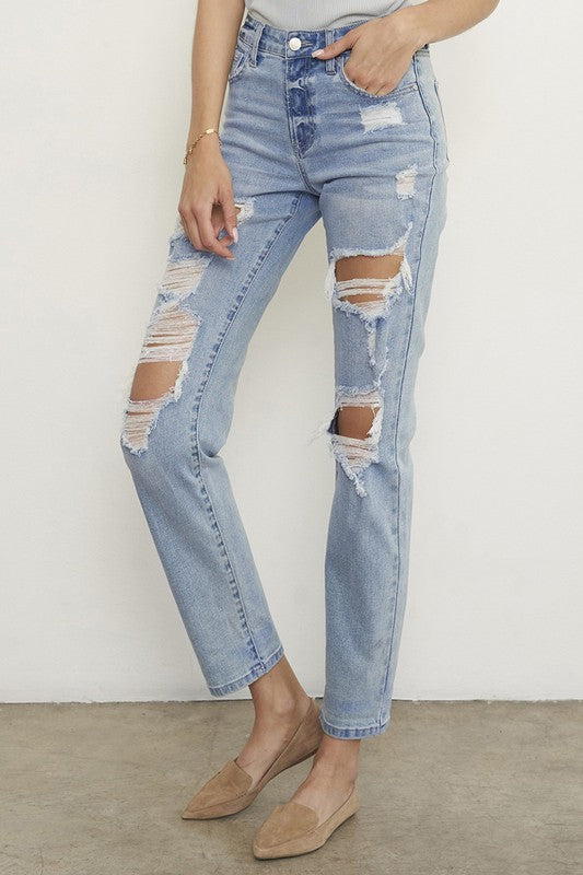 MID RISE SLIM BOYFRIEND JEANS