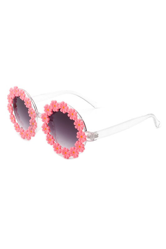 Round Daisy Flower Shape Circle Floral Sunglasses