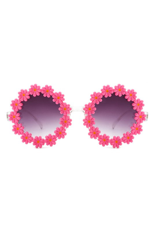 Round Daisy Flower Shape Circle Floral Sunglasses