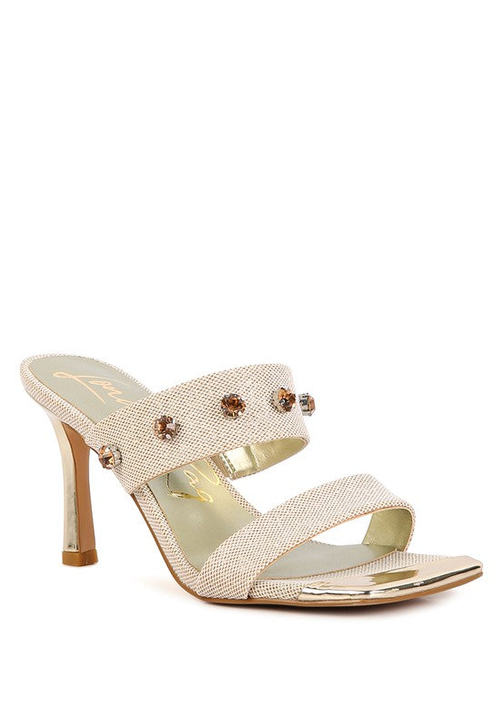 Queen Diamante Embellished Glitter Sandals