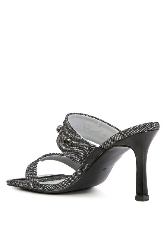 Queen Diamante Embellished Glitter Sandals