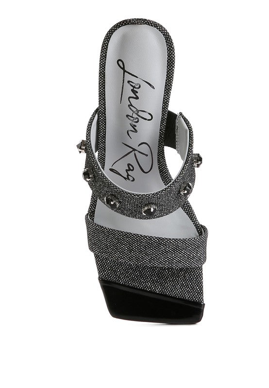 Queen Diamante Embellished Glitter Sandals