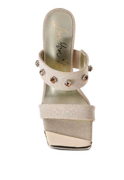 Queen Diamante Embellished Glitter Sandals