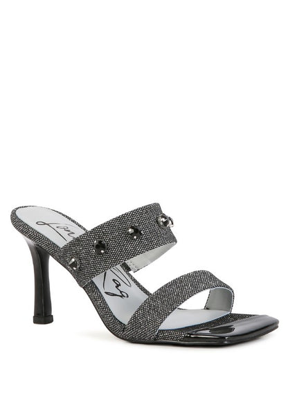 Queen Diamante Embellished Glitter Sandals