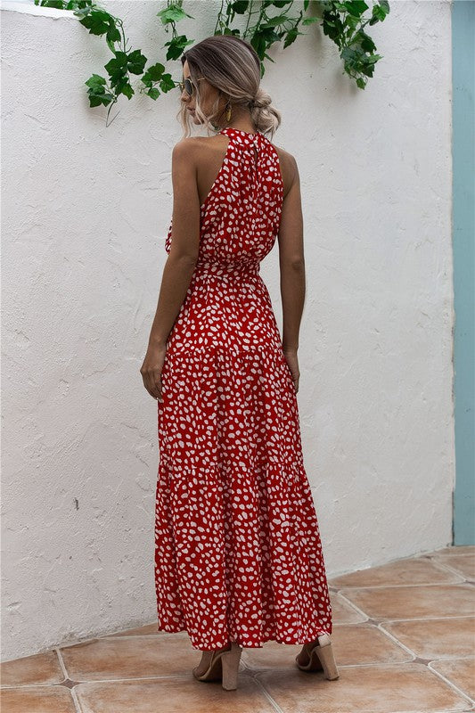 Women's Polka Dot Maxi Dress