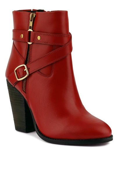 Leather Heeled Ankle Boots