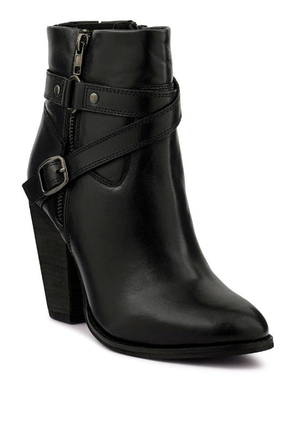 Leather Heeled Ankle Boots