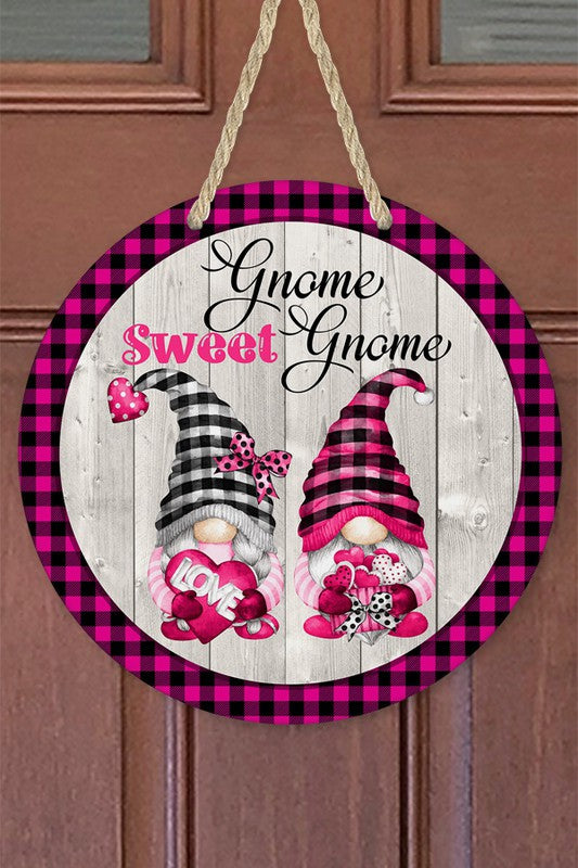 Valentines Day Gnome Sweet Gnome Door Hanger