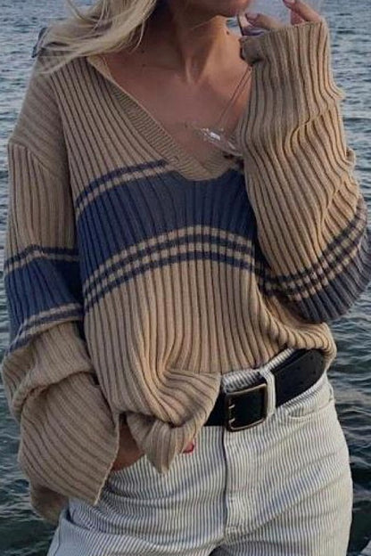 Ribbed polo sweater