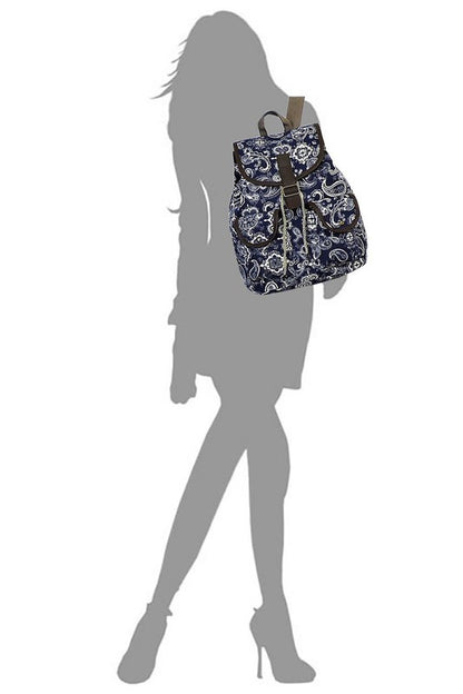 Tribal Printed Canvas Backpack