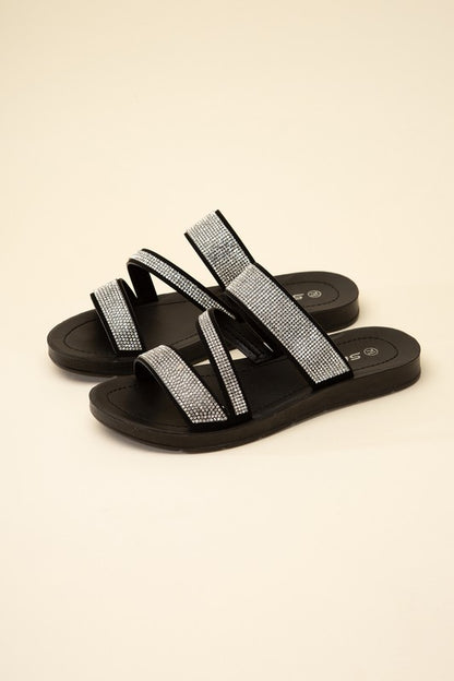 ZEAL-S Rhinestone Strap Sandals