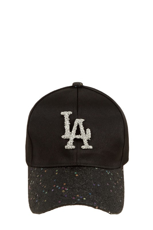 Rhinestone LA Charm Sparkle Baseball Cap