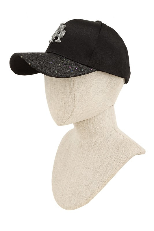 Rhinestone LA Charm Sparkle Baseball Cap