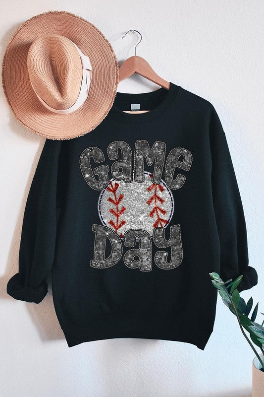 Baseball Game Day Faux Graphic Sweatshirts