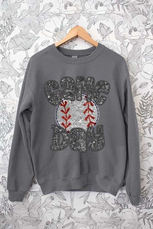 Baseball Game Day Faux Graphic Sweatshirts