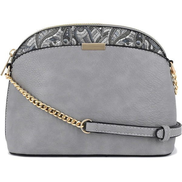 Paisley Accent Small Dome Crossbody Bag