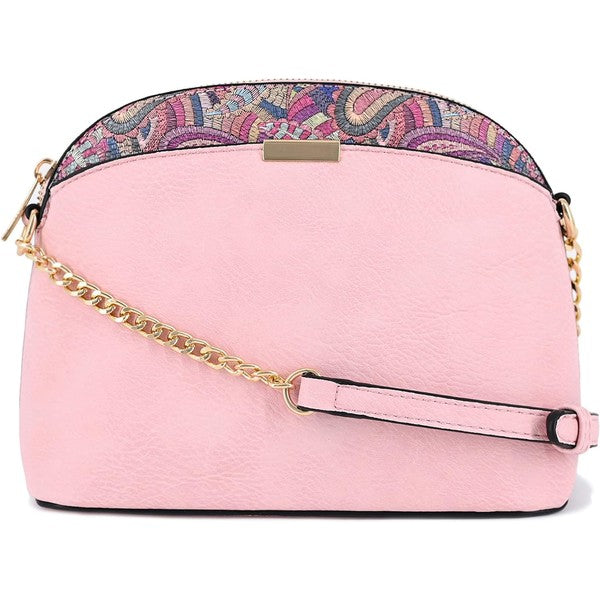 Paisley Accent Small Dome Crossbody Bag