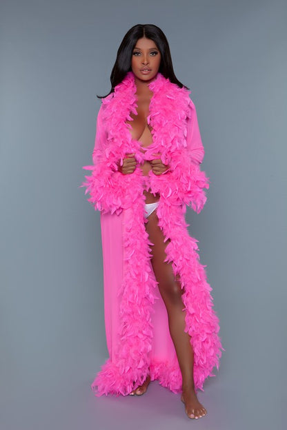 Glamour Boa Feather Trim Robe Sexy