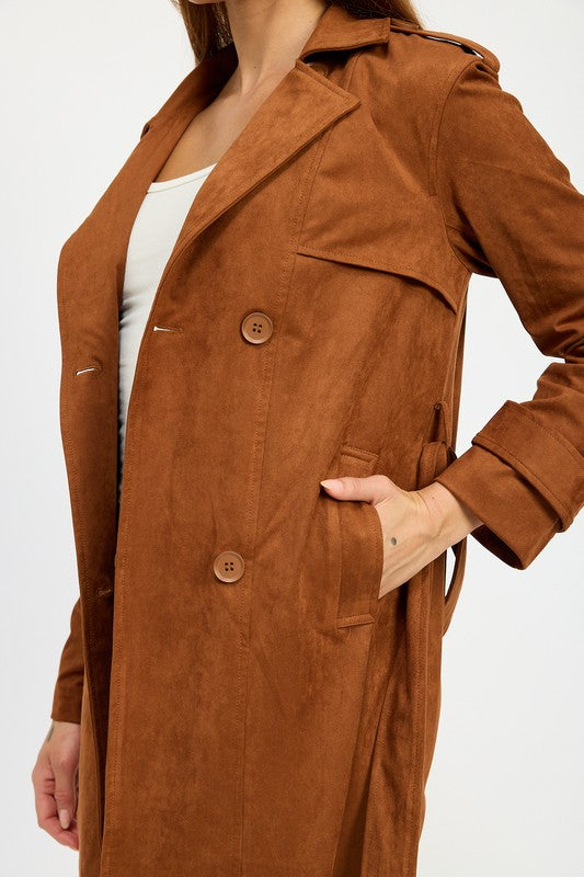 SUEDE TRENCH COAT