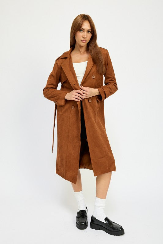 SUEDE TRENCH COAT