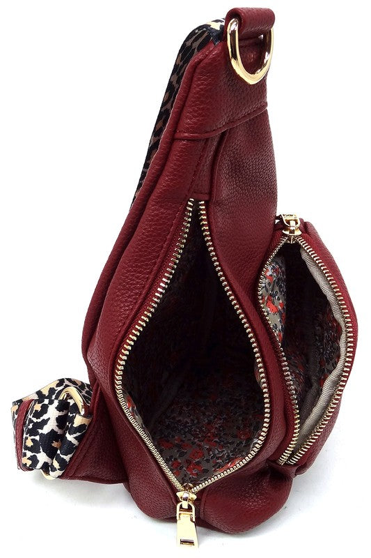 Leopard Strap Sling Backpack