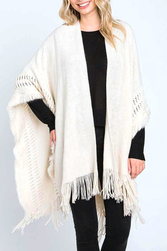 Fringe Knit Winter Cardigan