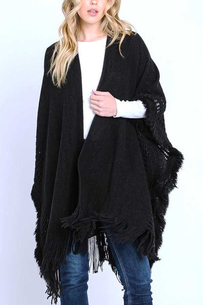 Fringe Knit Winter Cardigan