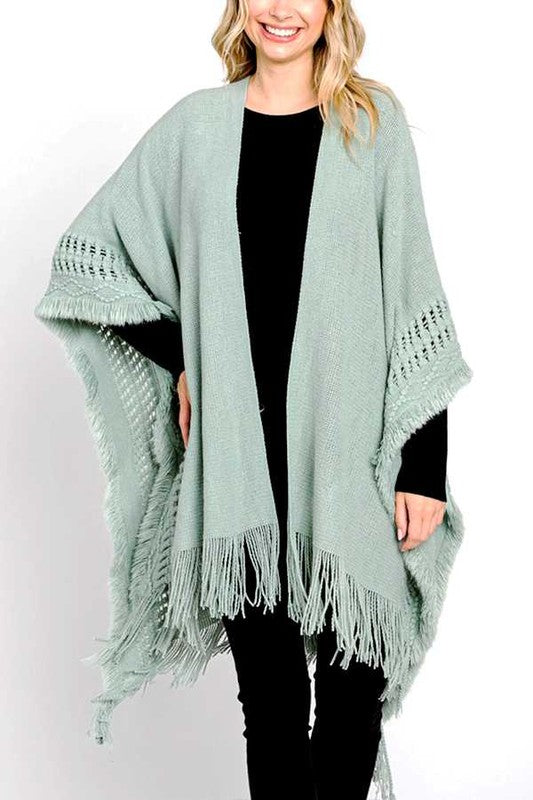 Fringe Knit Winter Cardigan