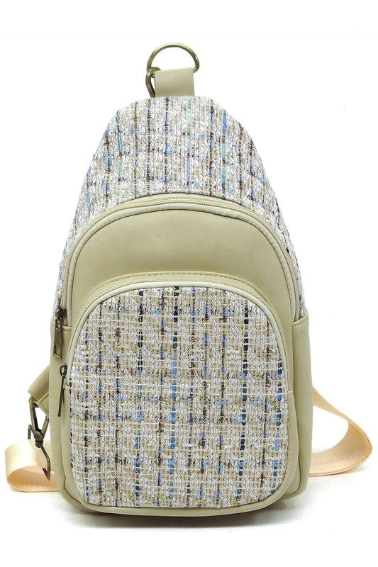 Tweed Sling Bag Backpack