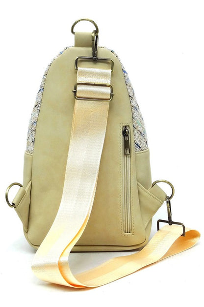 Tweed Sling Bag Backpack