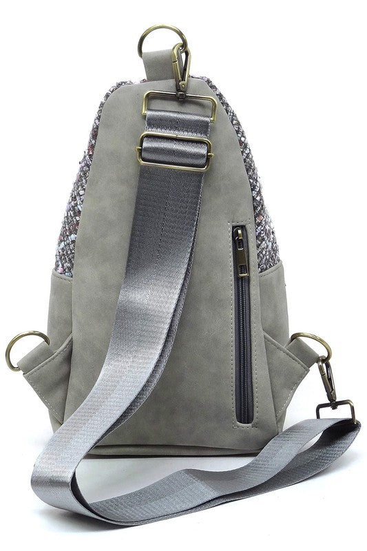 Tweed Sling Bag Backpack